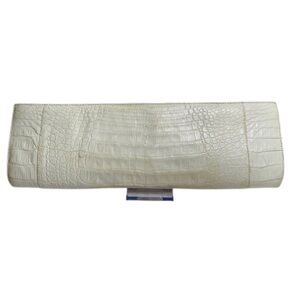 Nancy Gonzalez Cream Crocodile Clutch